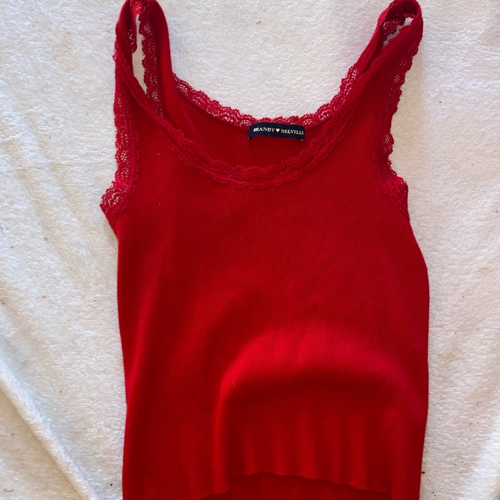 Brandy Melville Cropped Lace Tank - Picture 1 of 3